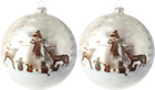 Raz Import 5" Glass Snowman Friends Deer Woodland Ornaments Set/2 Christmas New!