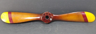 Hélice de madera modelos auténticos 27,50" acabado envejecido marrón rojo y amarillo Foto 1 de 4