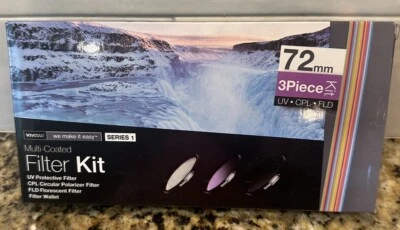 Vivitar 3-Piece Multi-Coated Glass Filter Kit (72mm UV/FLD/CPL) - Image 1 of 4