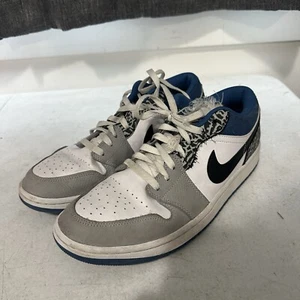 2022 Nike Jordan 1 Low SE True Blue (DM1199-140) Men's Size 10 Pre-Owned Ripped - Picture 1 of 8