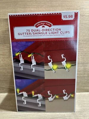 75 ganchos de luz direccionales para canalón/teja de duelo clips Navidad - Vacaciones Foto 1 de 4