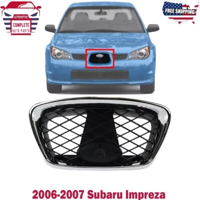 Rejilla central carcasa cromada con inserción de plástico negro para Subaru Impreza 2006-2007 Foto 1 de 4