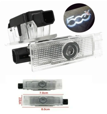 2 PROIETTORI LOGO FIAT LUCI CORTESIA LED SOTTO PORTE SOTTOPORTA 500X   - Immagine 1 di 2