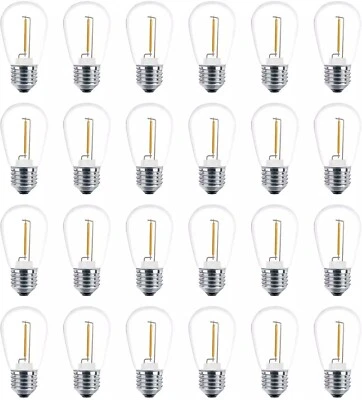 24 Pack LED S14 Light Bulbs, Shatterproof Outdoor String Light Bulbs, 1 Watt to - Image 1 of 4