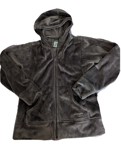 VETEMENTS Patagonia Giacca Donna Velluto Pile con Cappuccio Grigio Small