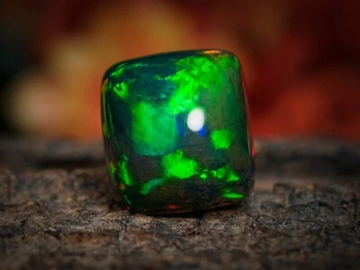 Piedra preciosa de ópalo etíope cabujón de ópalo negro forma cuadrada - 4,60 crt 10x11 mm SO57 Foto 1 de 4