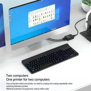 USB2.0 2 Ports Hub USB Switch Printer Sharer Two Computers Splitter U In Printer - Photo 1/6