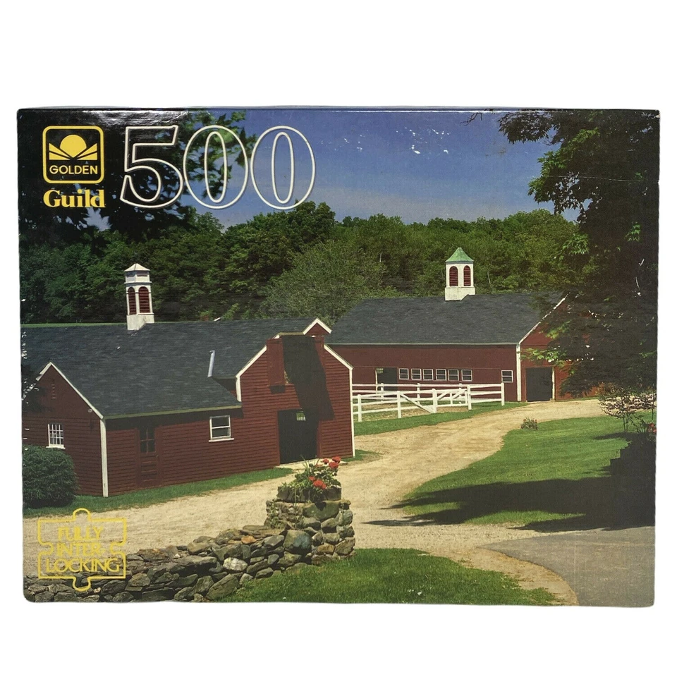 Rompecabezas vintage Golden Guild 500 piezas CONNECTICUT HORSE FARM nuevo ¡SELLADO! Foto 1 de 3