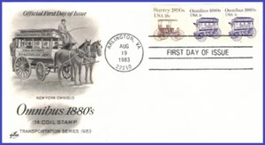 Ómnibus USA3 #1897 Pl #2 U/A ARTCRAFT FDC PNC2 década de 1880 - Imagen 1 de 1