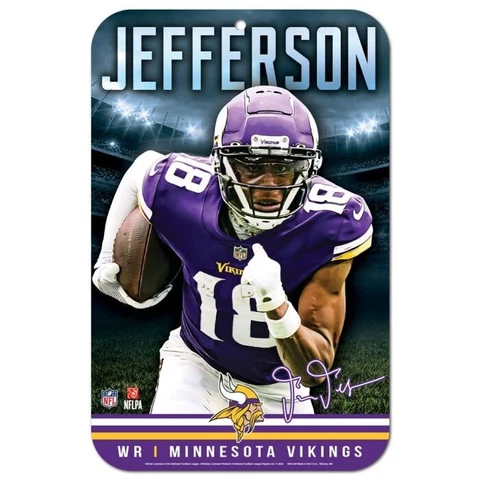 JUSTIN JEFFERSON MINNESOTA VIKINGS 11"X17" PLASTIC SIGN DURABLE POSTER Cover