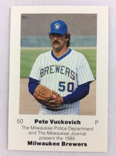 1985 Milwaukee Brewers Police Baseball Card #50-Pete Vuckovich