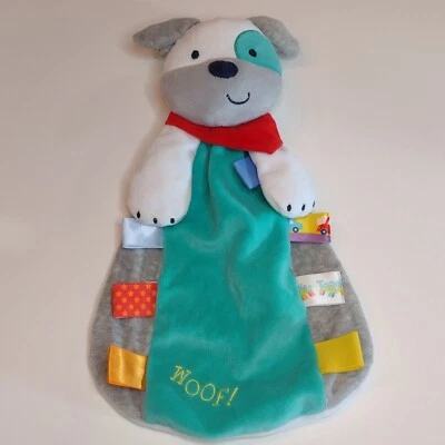 Taggies Lovey Security Blanket Rattle Woof Embroidered Puppy Dog Plush Toy 2014 - Image 1 of 4