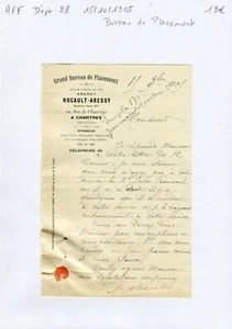 Dépt 28- Chartres 19 Rue de l'Epervier - Secteur Emploi Bureau de Placement 1905 - Imagen 1 de 1