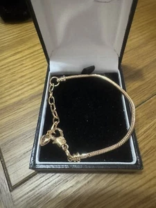 7” Gold Plated Snake Chain Bracelet With 1” Extender And Lobster Claw Clasp - Picture 1 of 2