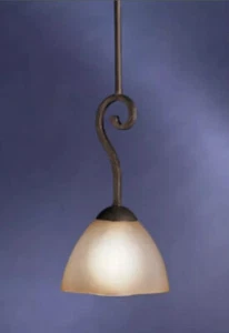 New Kichler Distressed Black 1 Light 100W Candelabra Antique Umber Glass 3382DBK - Picture 1 of 4