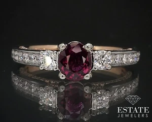 14k Rose & White Gold Natural Ruby & Diamond Engagement Ring 4.2g i16537 - Picture 1 of 5