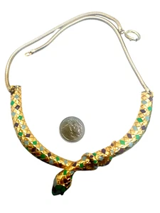 Incredibile RARA collana smaltata Yves St. Laurent, YSL, serpente o serpente! - Foto 1 di 3