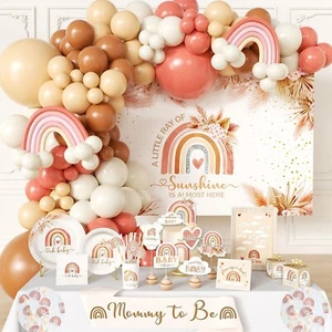 408 PC Boho Baby Shower Decorations for Girl - Backdrop, Balloon Arch Garland... - Picture 1 of 9