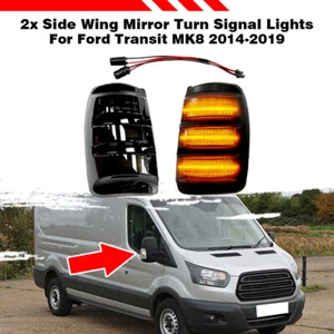 Smoke Side Mirror Turn Signal Light Mirror Indicator For Ford Transit MK8 2015 - Picture 1 of 12