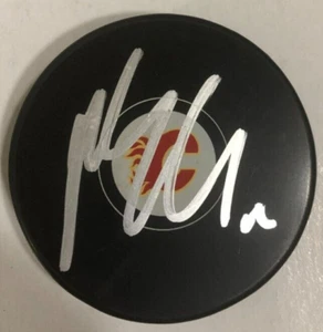 MIKAEL BACKLUND SIGNED AUTOGRAPHED CALGARY FLAMES HOCKEY PUCK W/ CASE COA - Picture 1 of 1