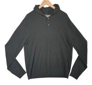 Amicale Kapuze Kaschmir Henley Pullover Langarm Olivgrün Herren Größe L - Bild 1 von 10