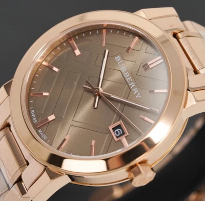 BURBERRY BU9005 Heritage Nova Check Swiss Rosetone 38mm Unisex Watch - Image 1 of 4