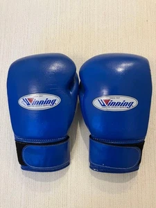 Winning MS-200B 8oz Blue Pro Boxing Gloves Tape Type Japan Used - Picture 1 of 7