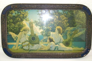 The Lute Players Original Vtg 1924 Maxfield Parrish Print Embossed Roses Frame - Picture 1 of 8