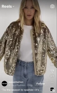 Sussan Sequin Bomber BNWT size 8 Sold Out, Rare - Picture 1 of 7