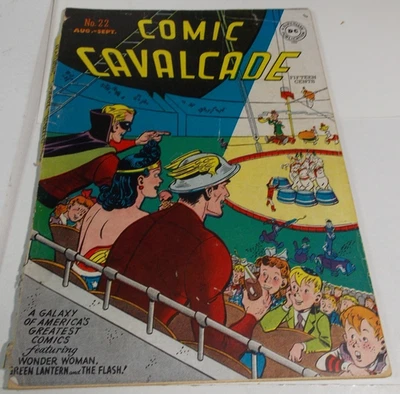 COMIC CAVALCADE #22 1947 coverless w/replica cover missing back cover RARE ITEM! - Image 1 of 4