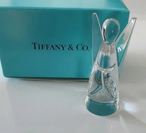 Tiffany & Co. Figura Ángel Cristal 6 3/4" Hecha en Bélgica - Imagen 1 de 9