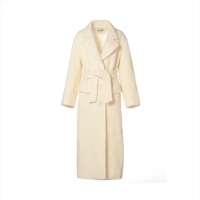 Miu Miu 22 Años Abrigos Lana 36 Damas Blanco MS1915 Con Cinturón Foto 1 de 4