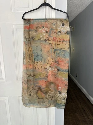 Bufanda grande acuarela 25x33 Kelly Rae Roberts "Follow Your True North" en muy buen estado  Foto 1 de 4