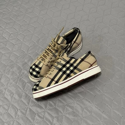 Tênis feminino Burberry xadrez de lona estampa xadrez cano baixo 37 - Imagem 1 de 4