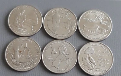 2009 D DC & U.S. Territories Quarters – 6 Coin Circulated  - Image 1 of 2