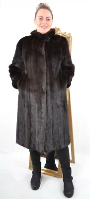 US5311 EXCLUSIVO CASACO DE PELE DE VISON PRETO RANCHO JAQUETA DE VISON TAMANHO L - NERZMANTEL - Imagem 1 de 4