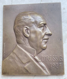 Placa medalla de bronce Dr. Reissig con fecha 1927 de Korschann - Imagen 1 de 2