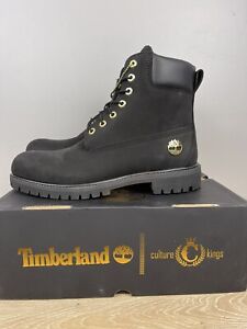 Timberland x Culture Kings Men's 6" Leather Zip Boots JQ2 Black/Gold Size US:11