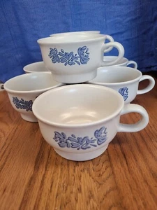 Seven Vintage Pfaltzgraff Yorktowne Stoneware Blue Coffee Mugs, Great condition - Picture 1 of 6