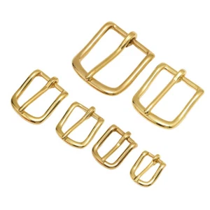 Solid Brass Pin Belt Buckle Leather Craft Hardware Replacement Accessory 13-38mm - Picture 1 of 13