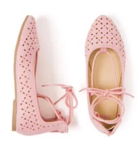 Gymboree Nwt Girls Camp Must Have Pink Lace Up Shoes Girls Size 6 - Picture 1 of 1