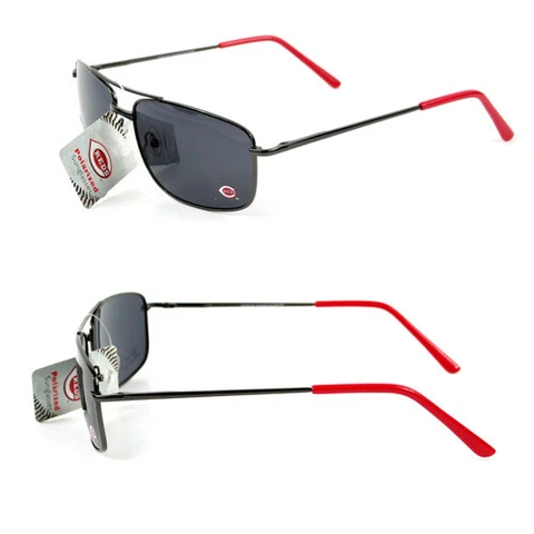 TWO PAIR CINCINNATI REDS POLARIZED, PROTECTIVE, GUNMETAL AVAITOR  SUNGLASSES Cover