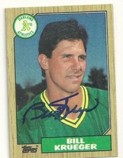Bill Krueger  Oakland Athletics Personally Autographed Card
