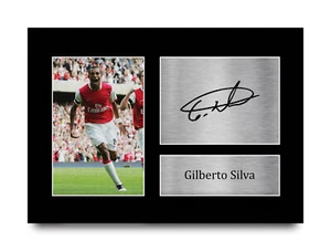 Gilberto Silva Ideas de Regalo Autógrafo Impreso Imagen A4 para Aficionados al Fútbol - Imagen 1 de 17