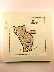 Winnie The Pooh & Bumblebee vintage canvas plush? art 10" x 10" - Bild 1 von 2