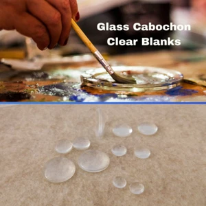 6 PAIR Glass Cabochons Clear 4mm to 20mm DIY Arts Crafts Sculpture Jewelry CAB-B - Picture 1 of 22