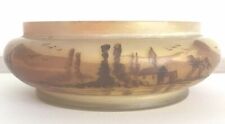 Schale Vase Antike Handbemalte Landschaft Motiv Jugendstil wohl Holland Beige