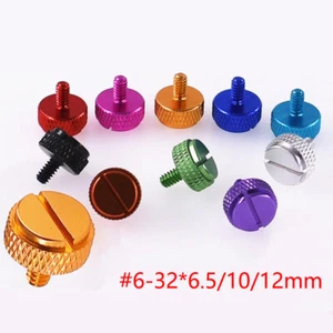 Aluminium eloxierte Farbe 6#-32 UNC Schlitz gerändelte Daumenschrauben Handgriffschrauben - Bild 1 von 16