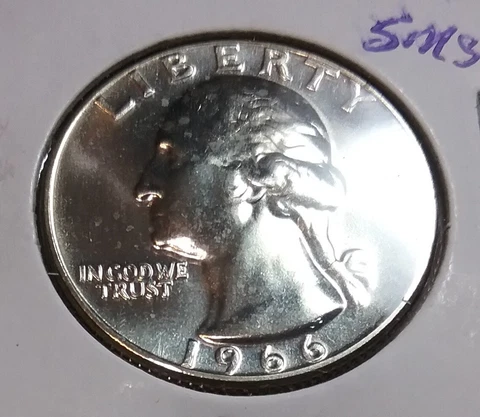 1966 Washington SMS P Quarter - BU - Uncirculated Cover