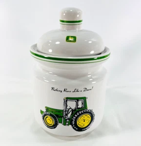 Bote de cerámica de cocina para tractor John Deere de colección de Gibson-reemplazo 8" con tapa - Imagen 1 de 11